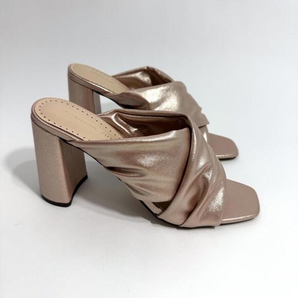 Adrienne Vittadini Women’s Size 8 Champagne Metallic Genie Crossover Sandals - Picture 2 of 10